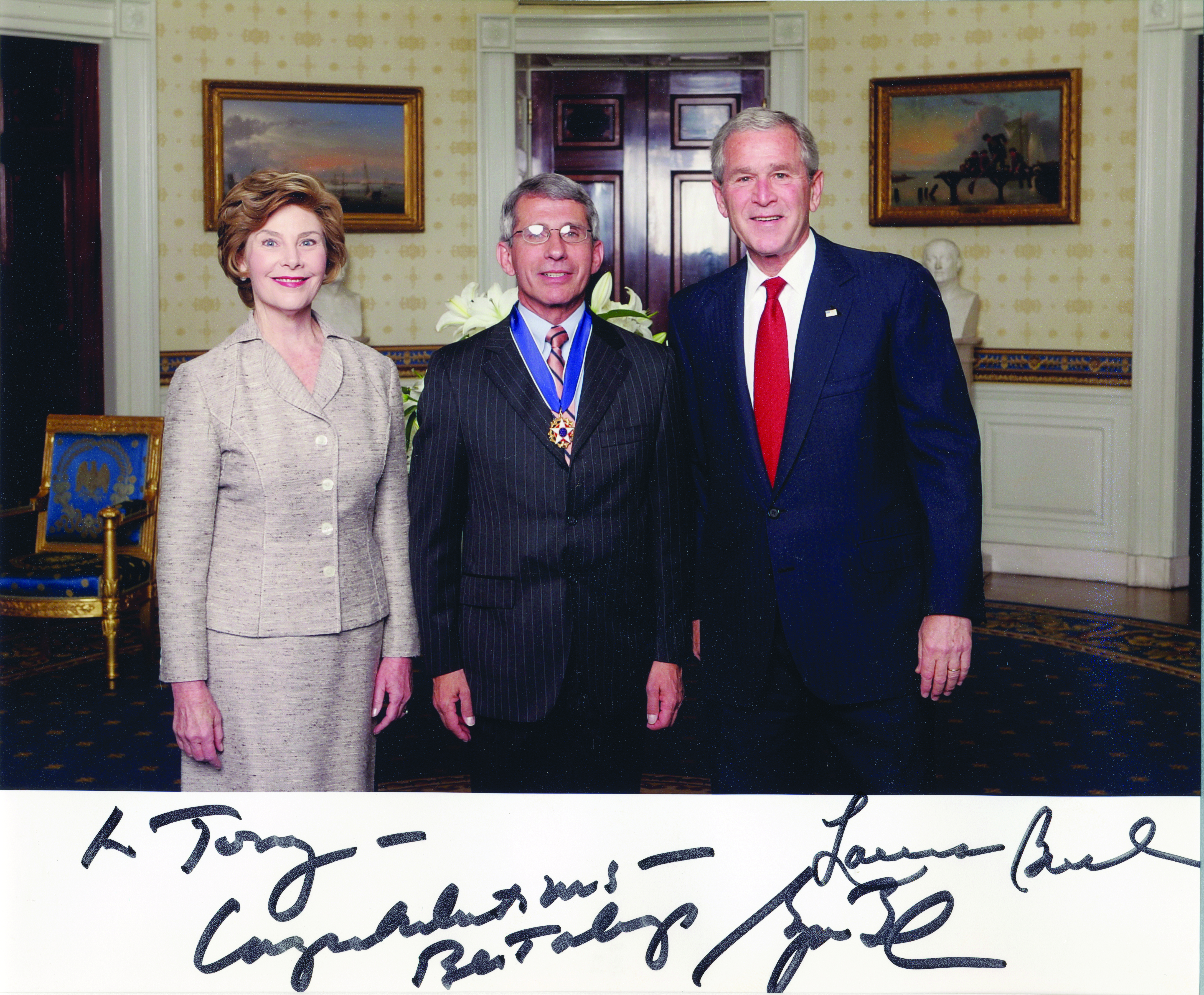 Fauci received the Presidential Medal of Freedom, the highest civilian honor in the United States, in June 2008 from President George W. Bush.