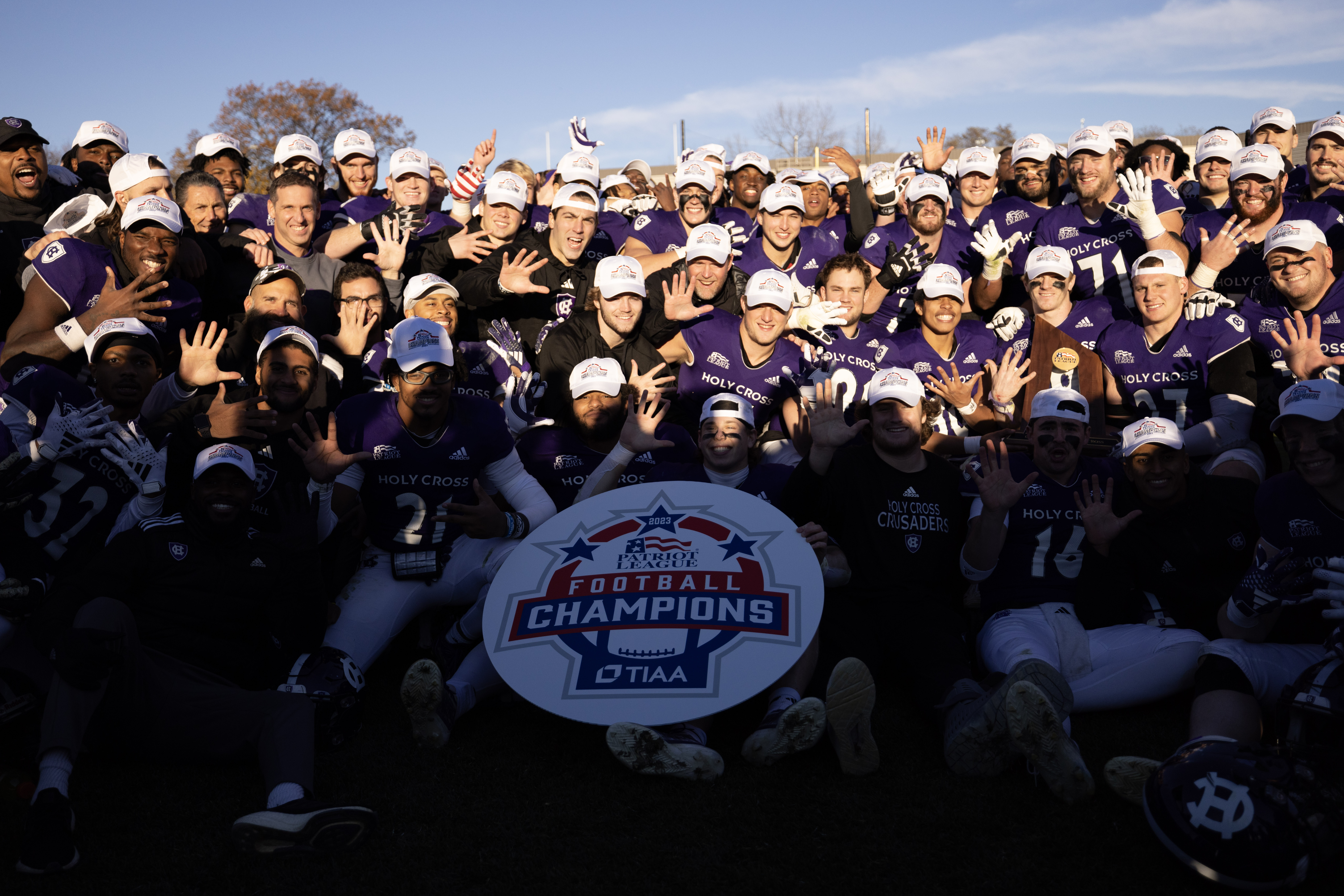 A football team photo after winning the game