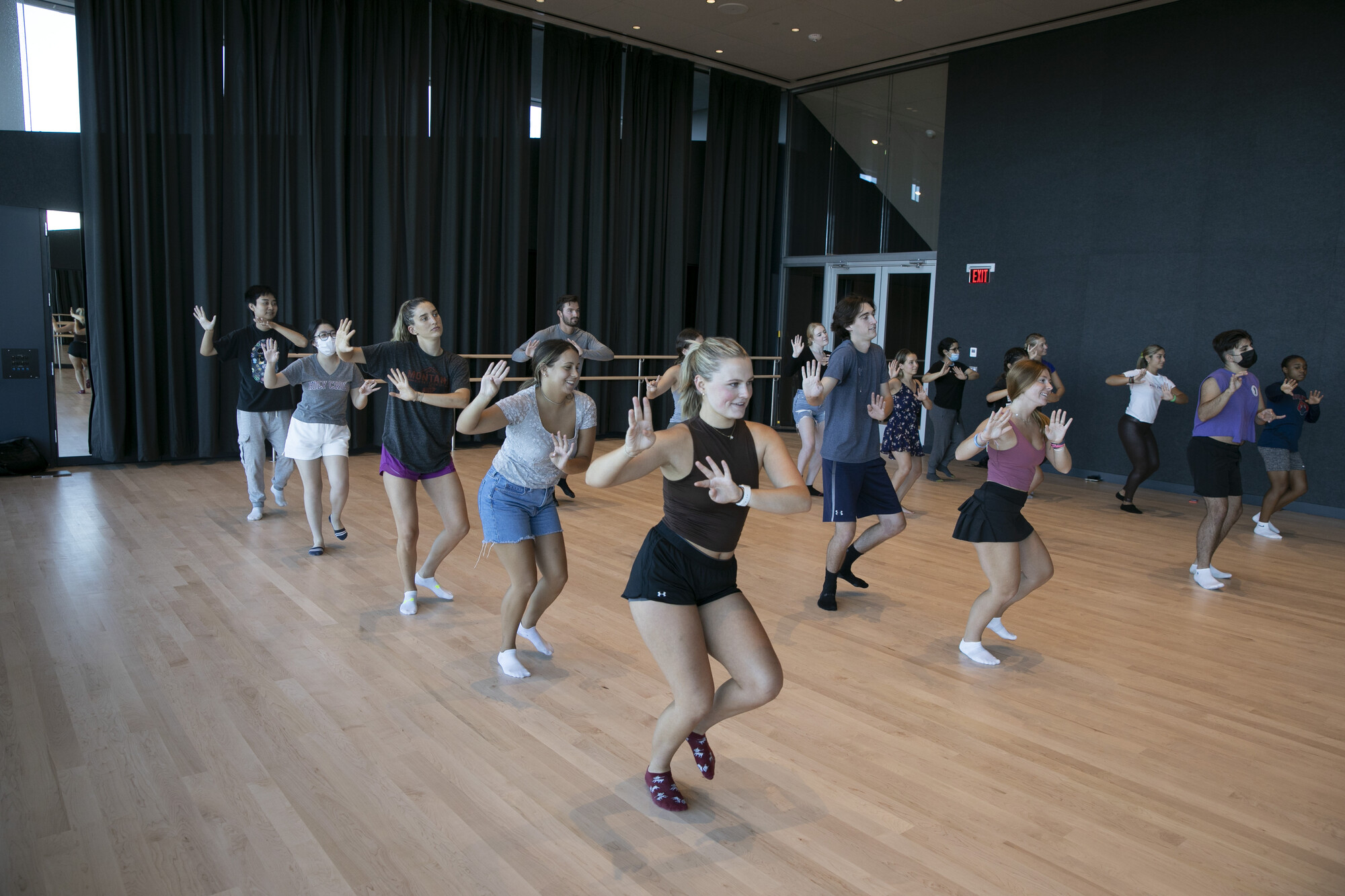Students participate in a class in the dance studio at the Prior Performing Arts Center