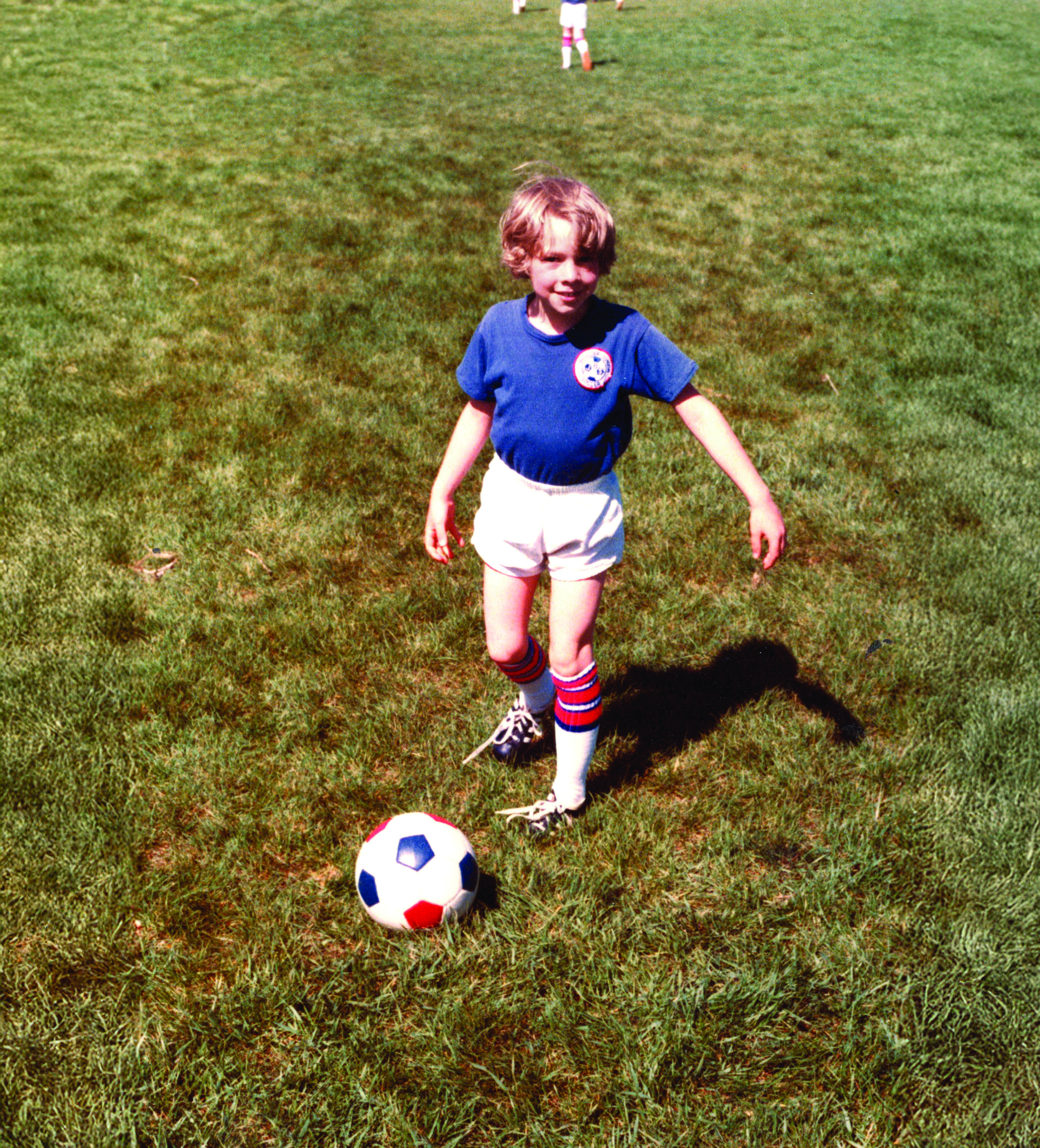 Young boy with soccer ball