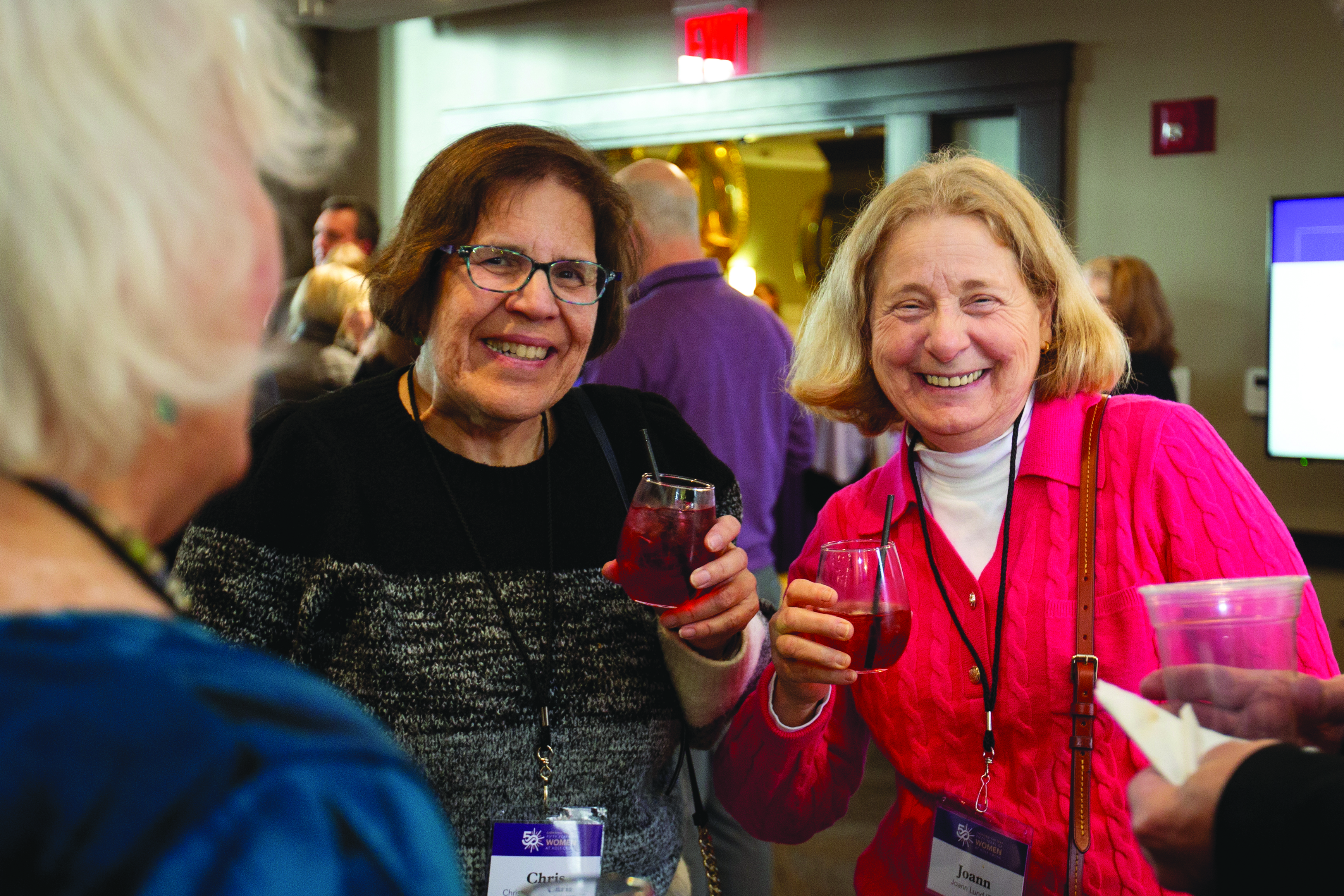Two women with drinks
