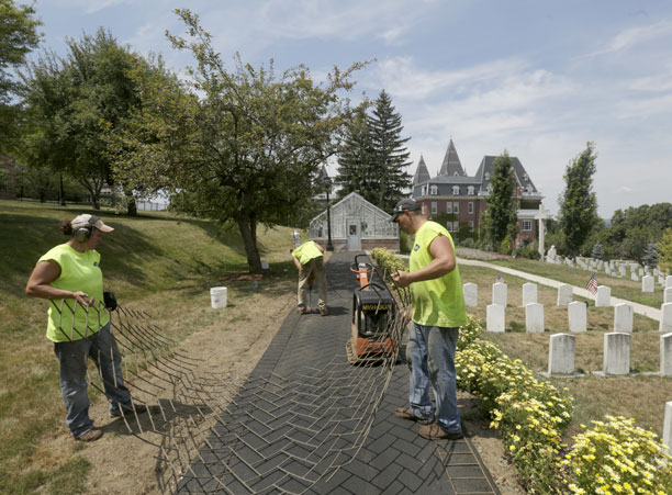 Sidewalk renovation near cemetery
