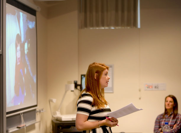 Meghan Kelly '17, a member of the Teacher Education Program, offers her presentations titled “La Curva Aprendizaje: Teacher's Edition,” or “The Learning Curve: Teacher’s Edition,” during the Academic Conference.
