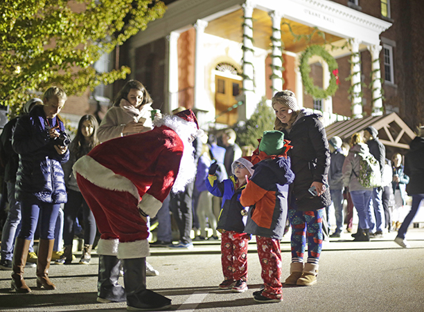 Santa takes time to chat with children at the College’s annual Christmas tree lighting ceremony.