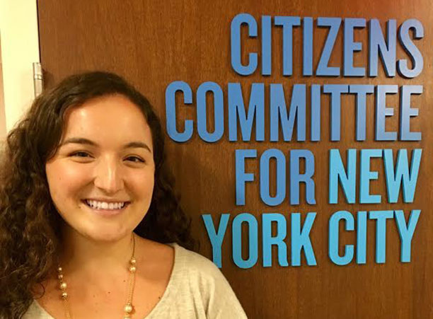 Courtney Esteves '19, a psychology and religious studies double major, interns at Citizens Committee for New York City in New York, New York.