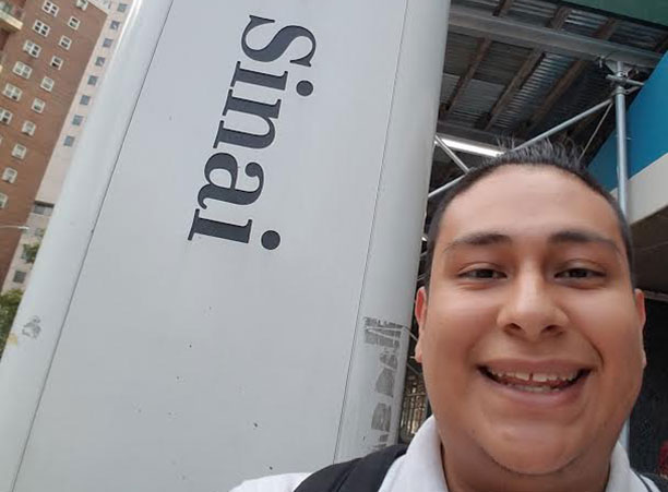 David Rodriguez '19, a psychology major with a minor in Italian, interns at Mount Sinai Medical Center in New York, New York.