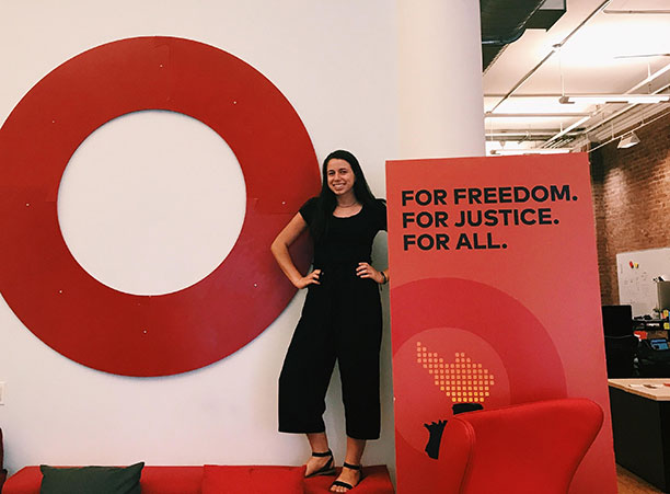 Isabel Planck '20, an international studies major with a concentration in peace and conflict studies, interns at Global Citizen in New York, New York.