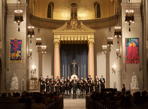 The Holy Cross Choir performs during the Academic Conference in St. Joseph Memorial Chapel.