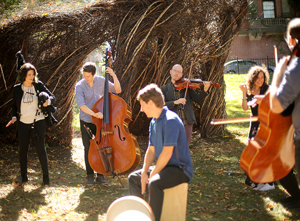 The Silkroad Ensemble performs pop-up performances around campus.
