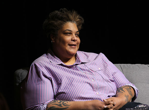 Roxane Gay speaks to students, faculty, and staff during her discussion on campus.