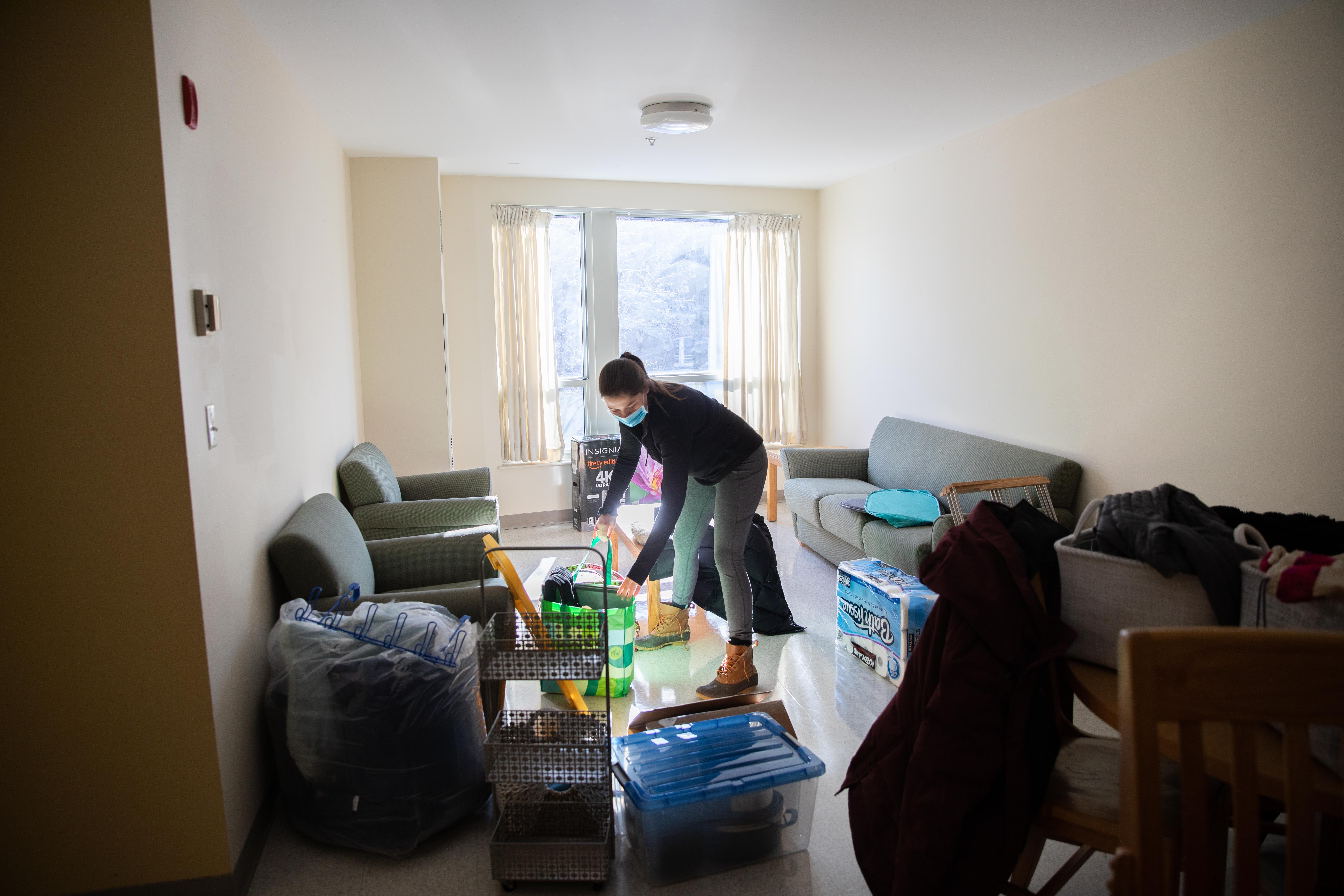 Move-in for the spring semester at Holy Cross. Photos by Avanell Chang.