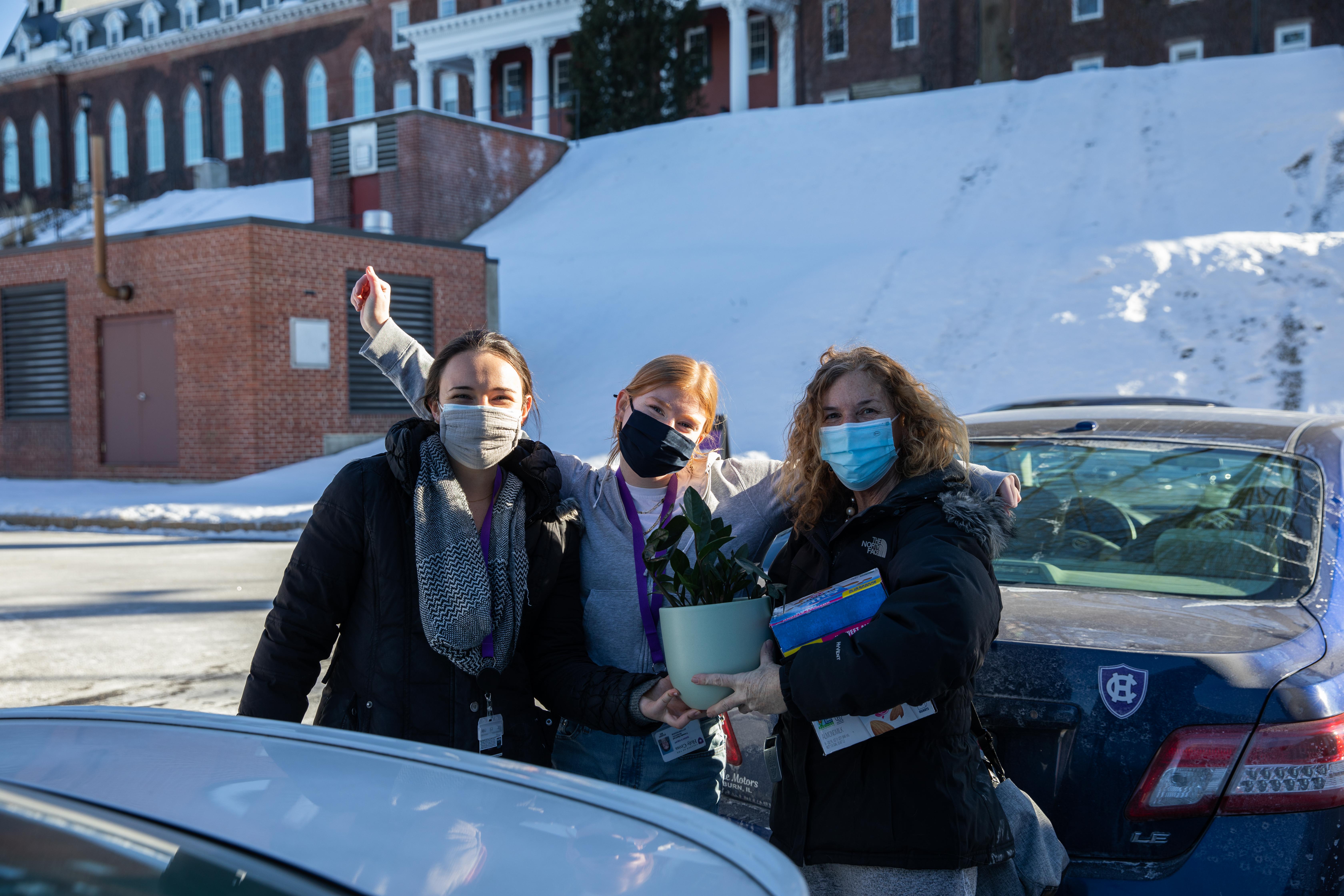Move-in for the spring semester at Holy Cross. Photos by Avanell Chang.
