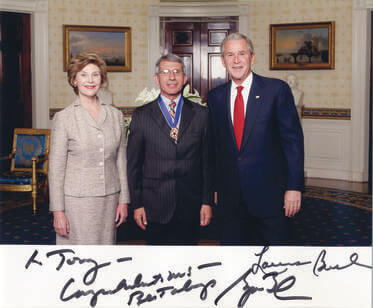 Fauci received the Presidential Medal of Freedom, the highest civilian honor in the United States, in June 2008 from President George W. Bush.