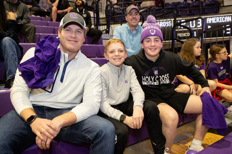 Family at a basketball game at Homecoming 2024