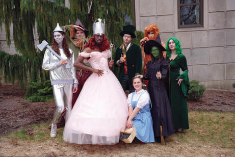 A group of people dressed as characters from the "Wizard of Oz"