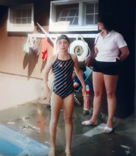 Young girl in swimsuit