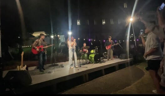 Henry, Ellie, Jackson and Benjamin performing during the Fall Band Night (2024)