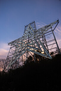 Large star sign at sunset
