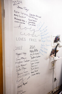 Signatures on a wall