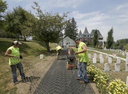 Sidewalk renovation near cemetery