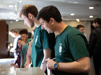 The St. Joseph Memorial Chapel filled with students, faculty and staff for the 175th Anniversary Mass.