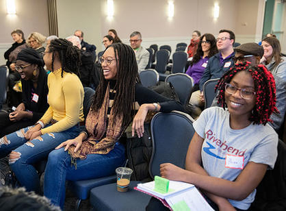 Carla Kihlstedt speaks with students in the Mathematical Models class.
