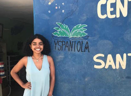 Adeline Gutierrez Nunez '19, a philosophy major, interns at Yspaniola in the Dominican Republic.