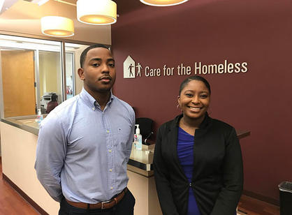 Christian Haynes '20, a psychology major, interns at Care for the Homeless in New York, New York.
