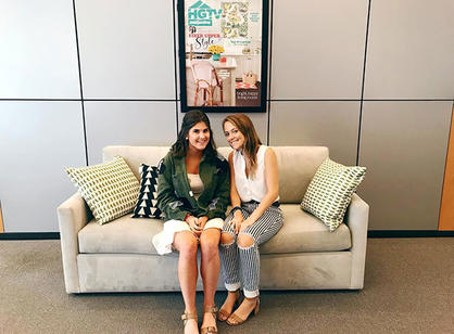 Murphy Grady '20, a studio arts major, and Emily Slucky '20, a psychology major, intern at HGTV Magazine in New York, New York.
