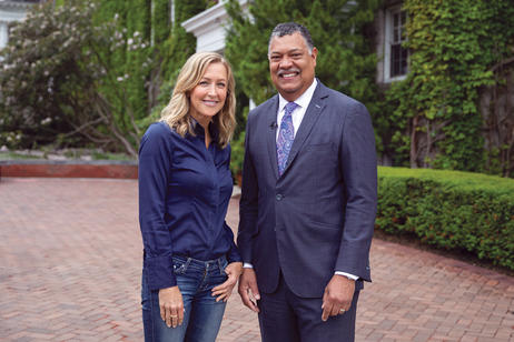 President Vincent Rougeau welcomed GMA's Lara Spencer to campus for a segment.