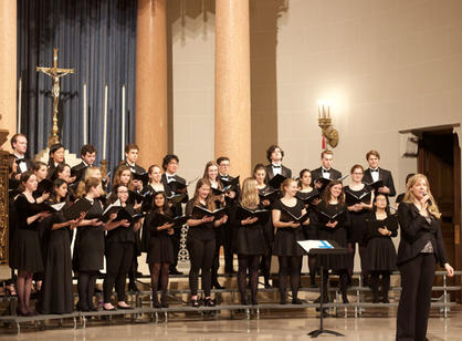 The Holy Cross Choir performs during the Academic Conference in St. Joseph Memorial Chapel.