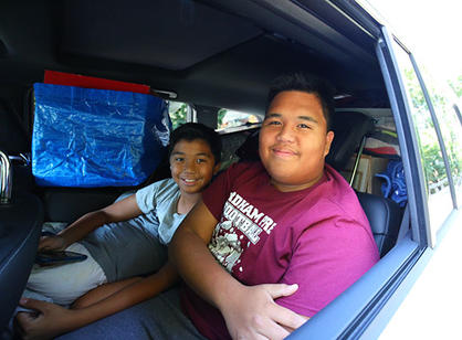 a student in his car