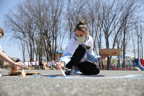 Holy Cross students at Working for Worcester