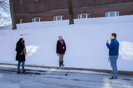 Move-in for the spring semester at Holy Cross. Photos by Avanell Chang.