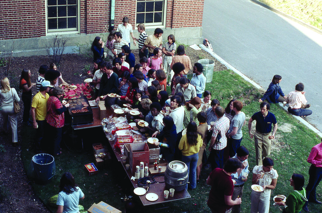 Beaven residents enjoy a cookout social in spring 1975.