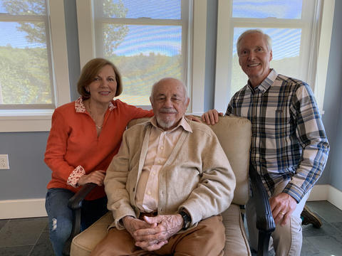 Mary Ricciardello and Douglas Sandvig with her father, Louis Ricciardello ’47