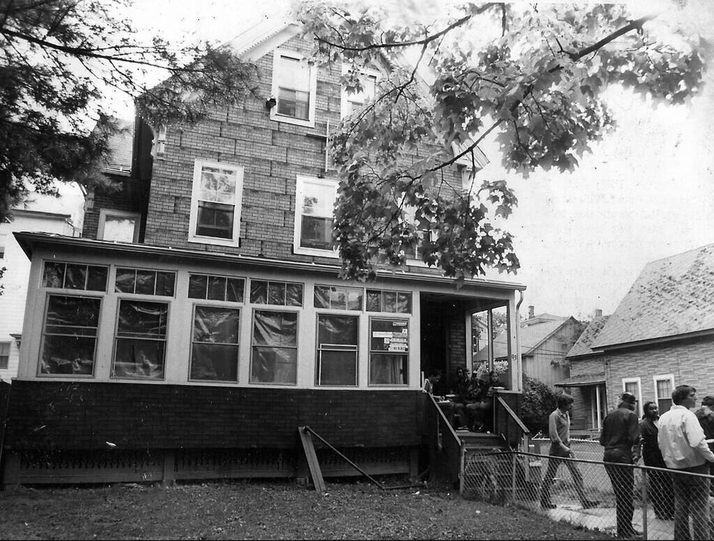Black and white photo of the Mustard Seed