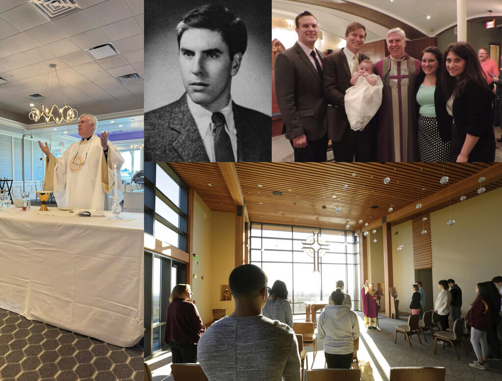Collage of photos of Fr. Hayes