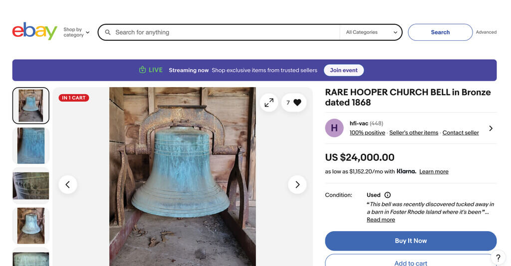 Screenshot of an eBay listing