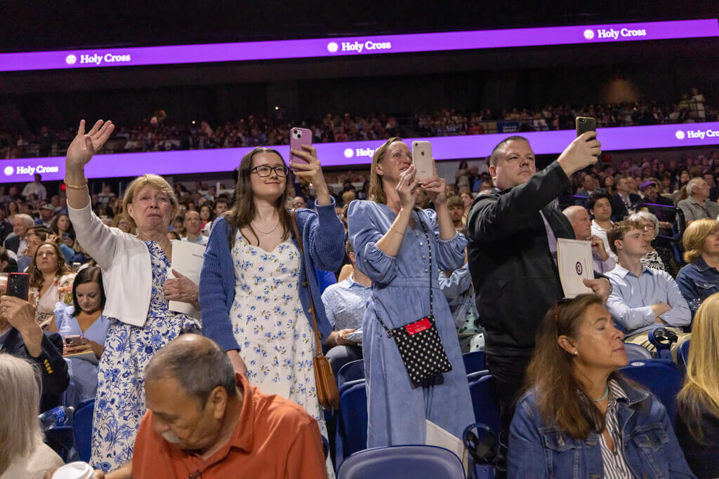 Family members cheering