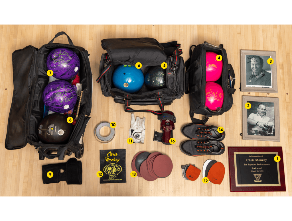 Contents of a bowling bag