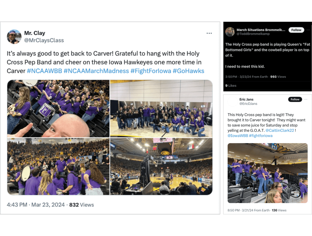 Collage of tweets from Iowa fans