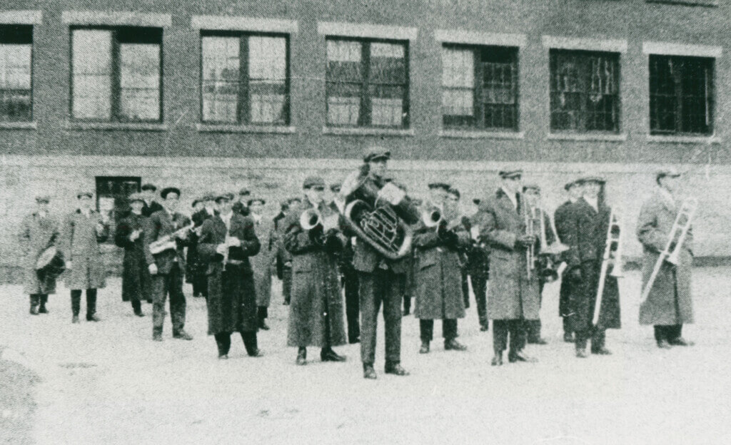 Archival photo of band members