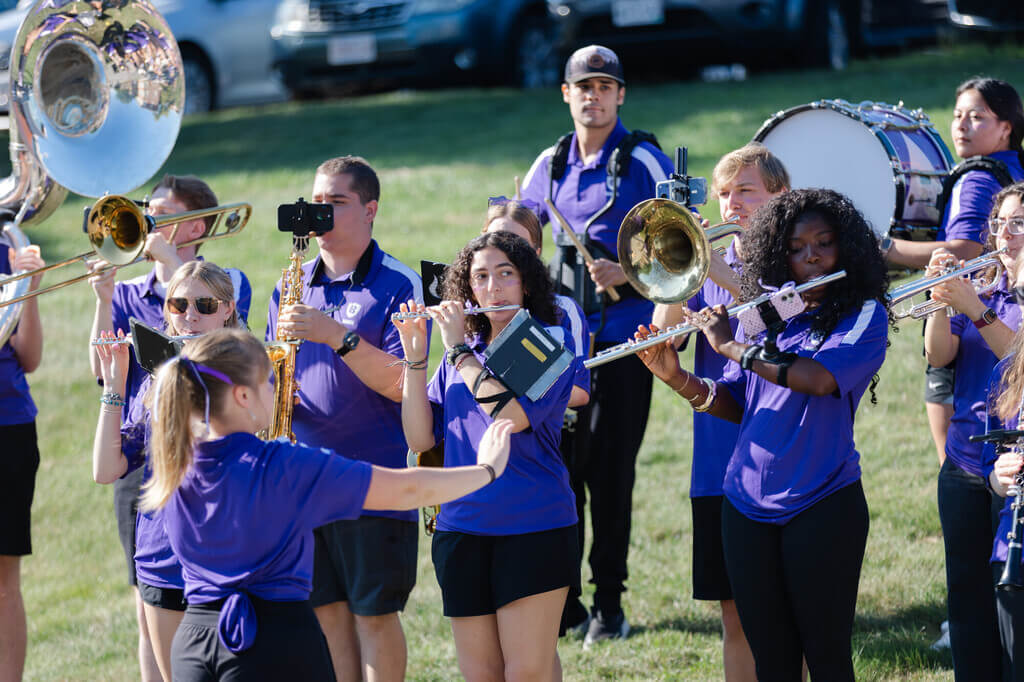 Holy Cross band members playing