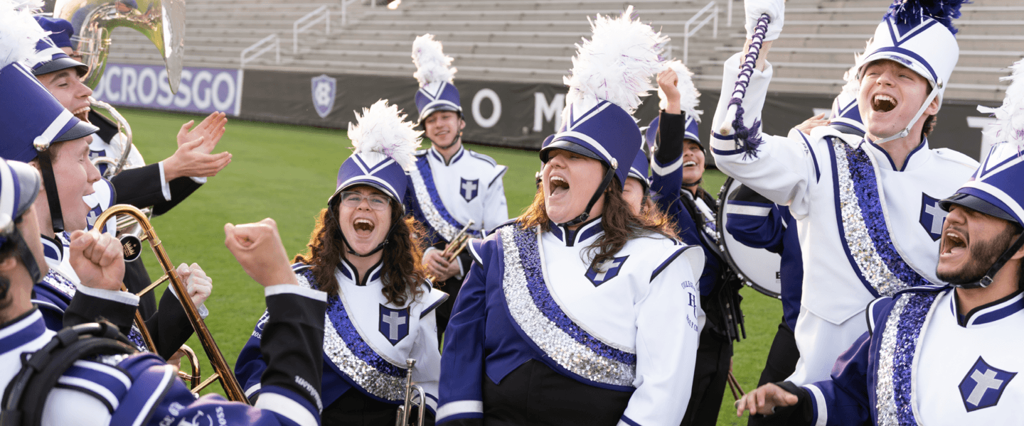 Band members cheering