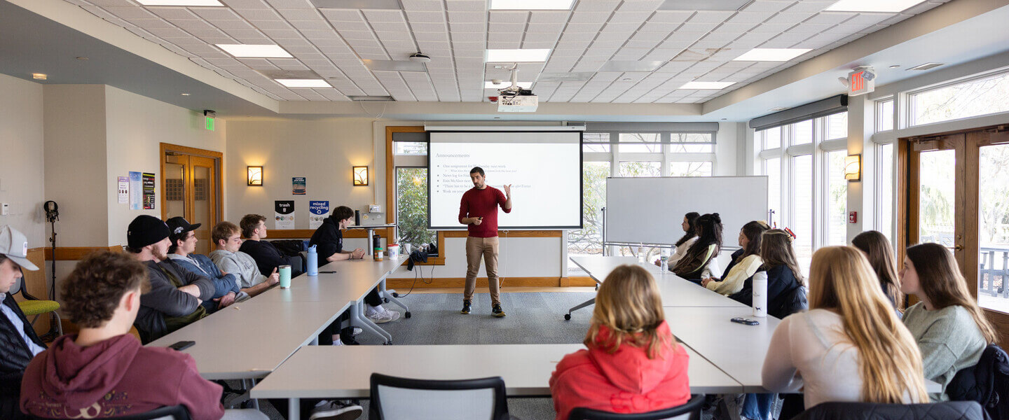 Professor teaching a class