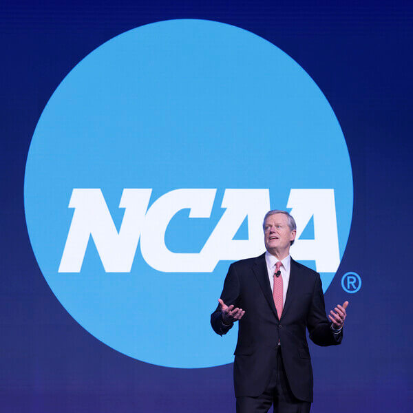 Photo of Charlie Baker presenting