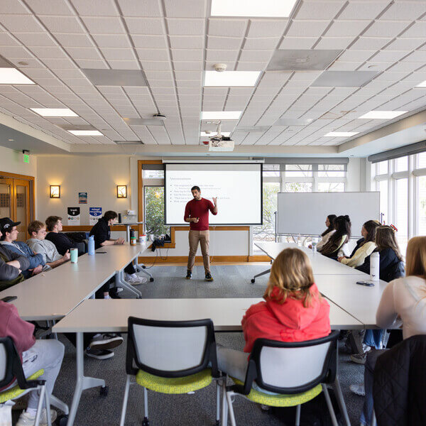 Professor teaching a class