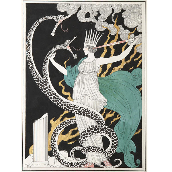 Georges Barbier, from the Fatherless Children of France catalogue, 1918, Archives and Distinctive Collections, College of the Holy Cross. Photo by John Buckingham.