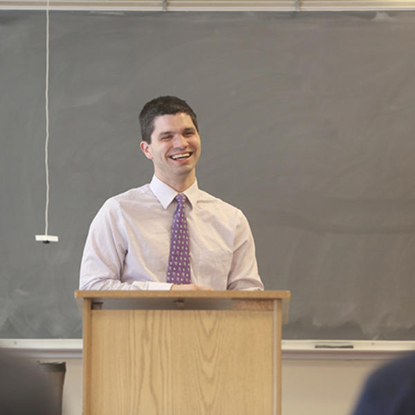 Eric Fleury '08, visiting assistant professor. Photo by Tom Rettig